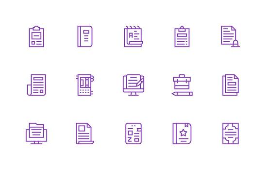 Regular Line Icons from Memo Set with 15 Vectors Scalable Icon Pack