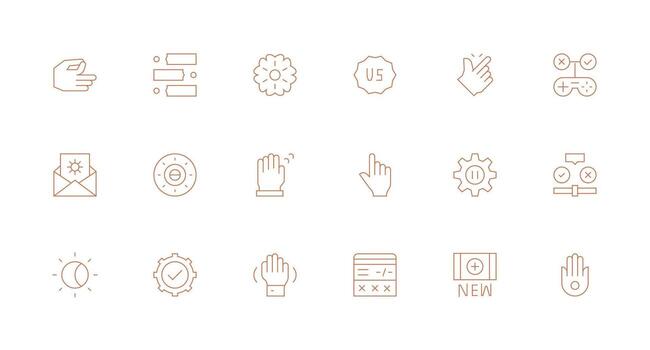 opción visual paquete conteniendo 18 mínimo línea íconos de confianza íconos para todas interfaces vector