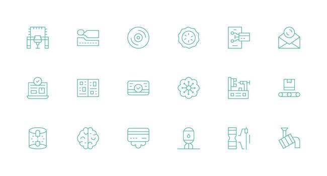 18 Minimal Line Designs for Processing Icons Pixel Perfect Icons for Modern Apps vector