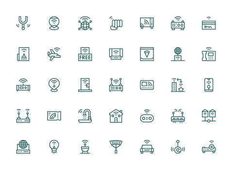 Regular Clean Line Icons from Wifi Set with 35 Vectors Multi-Purpose Icon Pack for Templates