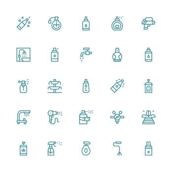 25 medio carrera contorno íconos para rociar gráficos interfaz íconos para diario utilizar vector