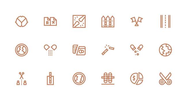 división conjunto con 18 fuerte carrera línea íconos icono conjunto para web vector