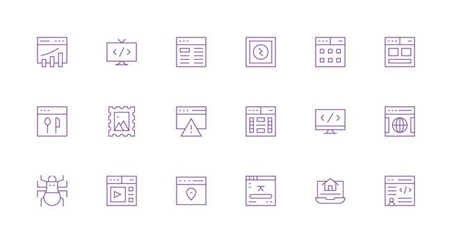 18 Minimal Line Vectors for Website Theme Essential Icons for Rapid UI Building
