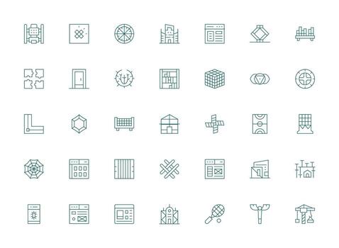 ligero línea íconos desde marco de referencia conjunto con 35 vectores profesional icono conjunto