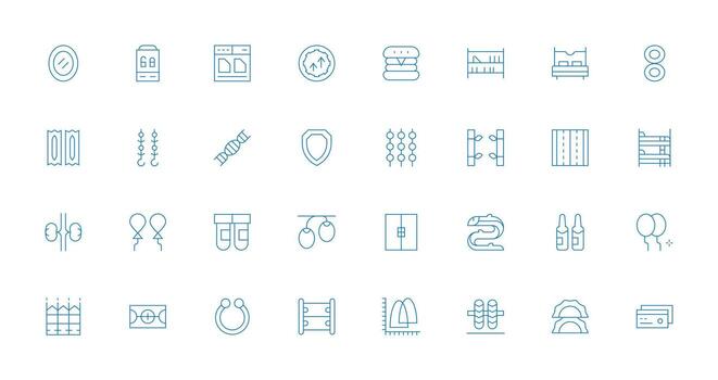 Double Icon Collection with 32 Thin Line Designs Dashboard Icon Series vector