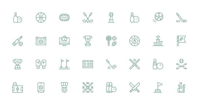 Tournament Icon Collection with 32 Thin Line Designs Neatly Designed Icons for Web Platforms vector
