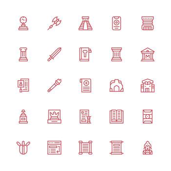 historia visual paquete conteniendo 25 medio carrera contorno íconos completamente editable icono conjunto para web vector