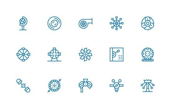 15 Regular Line Style Icons from Rotating Collection Scalable Icon Pack vector