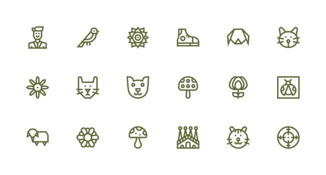 18 fuerte carrera línea estilo íconos desde icono gráfico colección ui icono conjunto vector