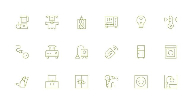 18 mínimo línea íconos para aparato gráficos tablero icono serie vector