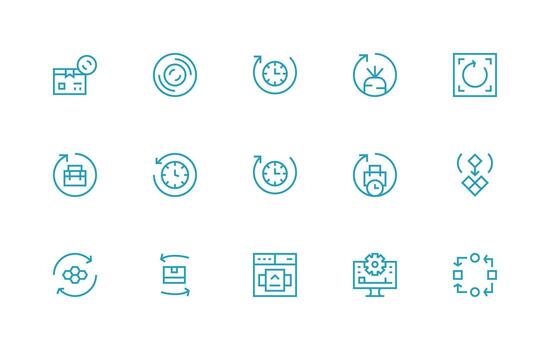 15 regular línea diseños para actualizar íconos icono paquete para ui vector