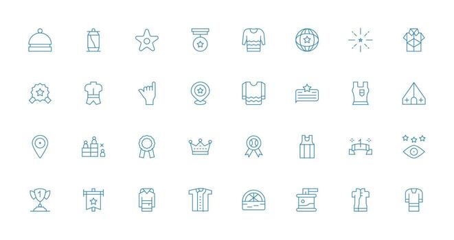 Top featuring 32 Icons in Thin Line Design Complete Icon Bundle for Web Design vector