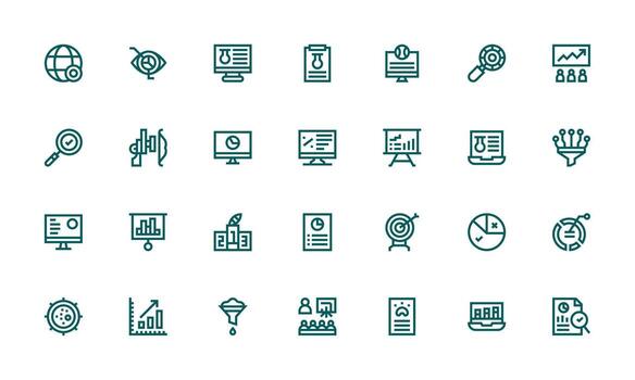 28 Bold Line Designs for Results Icons Minimal Icon Set for Interface Projects vector