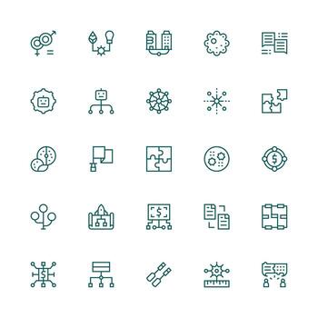 25 Icons for Integration in Medium Stroke Outline Format Sharp Icons for Presentations vector