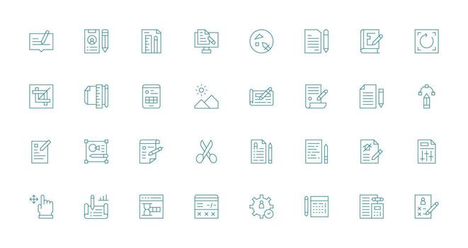 Thin Line Icons from Edit Set with 32 Vectors UI Icon Set
