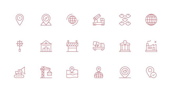 Site Visual Pack containing 18 Minimal Line Icons Interface Icon Collection vector