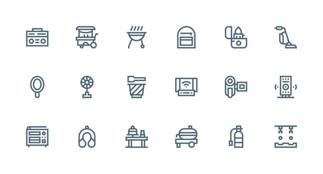 fuerte carrera línea íconos desde portátil conjunto con 18 vectores icono paquete para varios temas