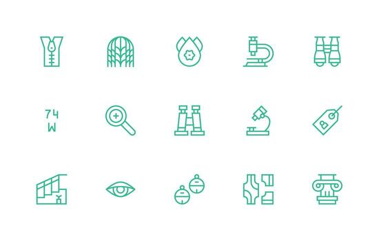 Detail Visual Pack containing 15 Regular Line Icons Simple Icons for Interface and Wireframes vector