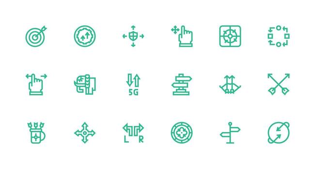 18 Icons for Arrows in Strong Stroke Line Format Pixel Perfect Icons for Modern Apps vector
