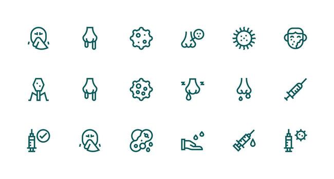 Flu Design Icons featuring 18 in Strong Stroke Line Style Reusable Icon Set vector