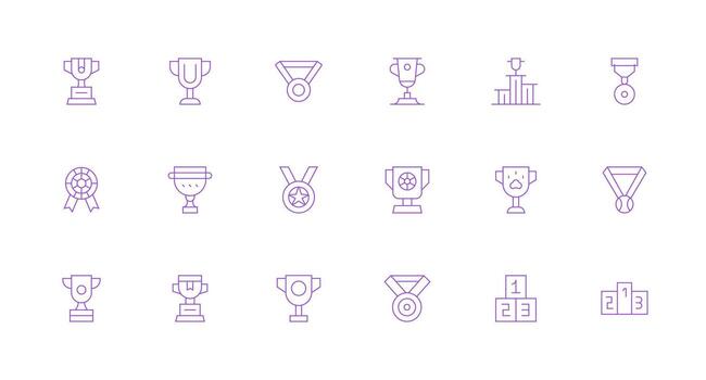 Third Place including 18 Minimal Line Illustrations UI and UX Focused Icon Collection vector