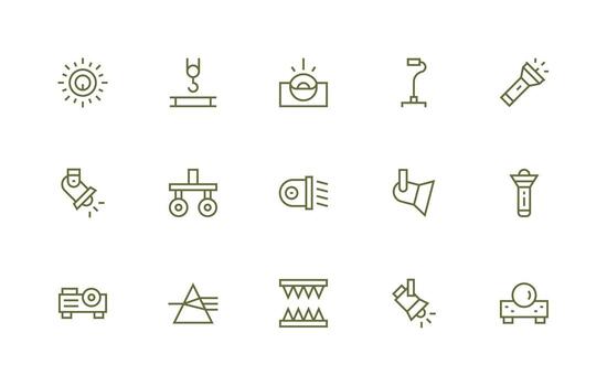 Regular Line Style Beam Icons with 15 Vectors Balanced Icon Set for Functional Design