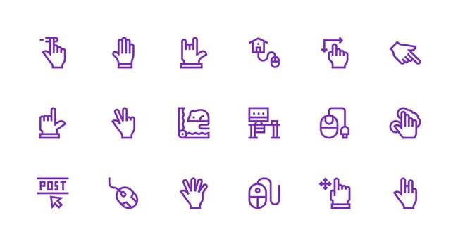 18 fuerte carrera línea íconos para ratón gráficos rápido acceso íconos para ui desarrollo vector