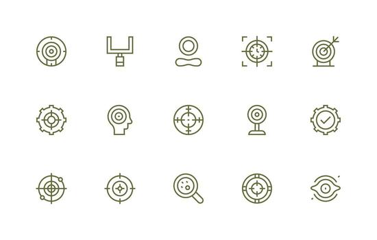 15 Regular Line Icons for Objective Graphics Digital Product Icons for Fast Delivery vector