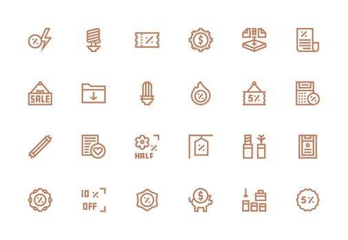 24 Thick Line Line Icons for Saving Graphics Scalable Icons for All Themes vector