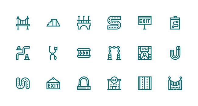 Strong Stroke Line Icons from Pathway Set with 18 Vectors General Use Icon Pack