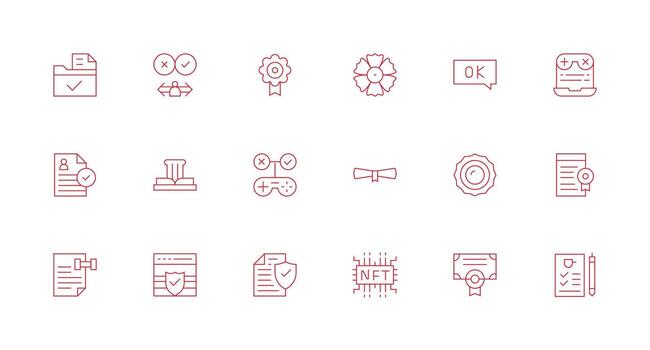 Minimal Line Style Validation Icons with 18 Vectors Simple Icon Pack