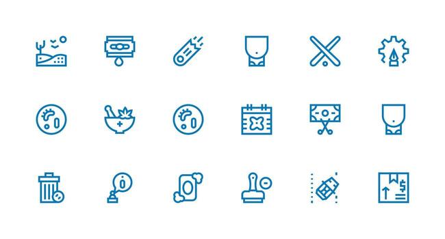 vacío visual paquete conteniendo 18 fuerte carrera línea íconos sencillo íconos para interfaz y wireframes vector