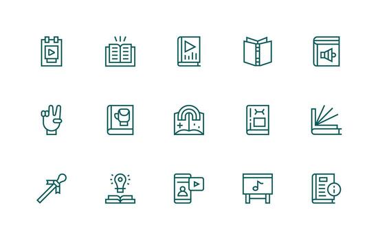 Tutorial Icon Set with 15 Regular Line Graphics Professional Icon Pack for Development Work vector