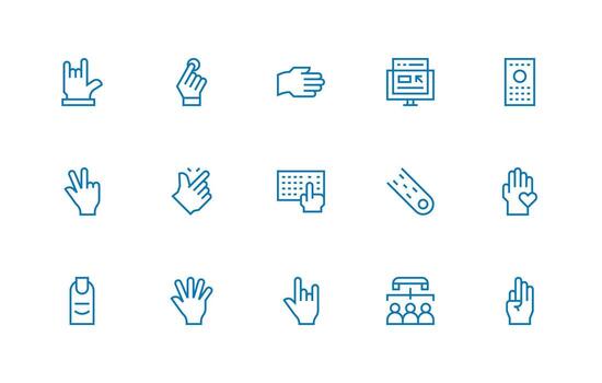 interactuar diseño íconos presentando 15 en regular línea estilo de uso múltiple icono diseño paquete vector