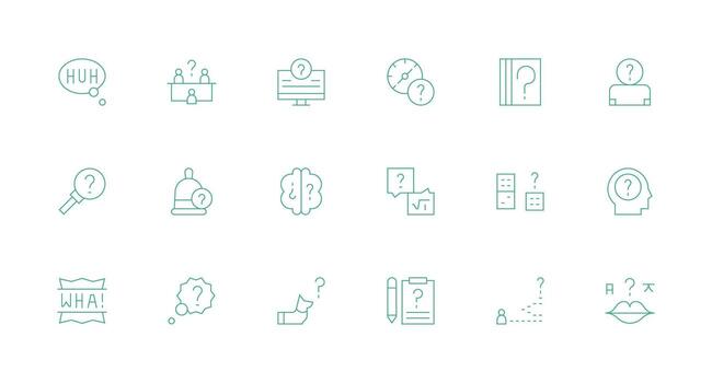 18 Minimal Line Vectors for Doubt Theme Clean Icon Collection for Web Use