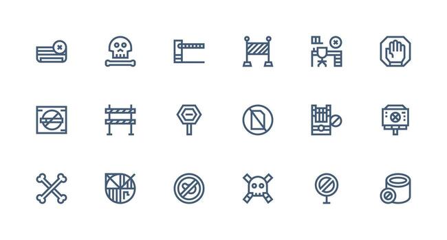 hacer no entrar icono conjunto con 18 fuerte carrera línea gráficos multi-estilo icono colección vector