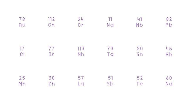 18 Minimal Line Style Icons from Periodic Table Element Collection Neatly Designed Icons for Web Platforms vector