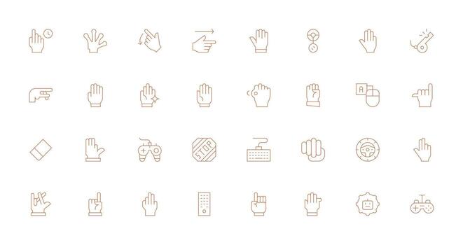 Thin Line Icons from Command Set with 32 Vectors Pixel Perfect Icon Set