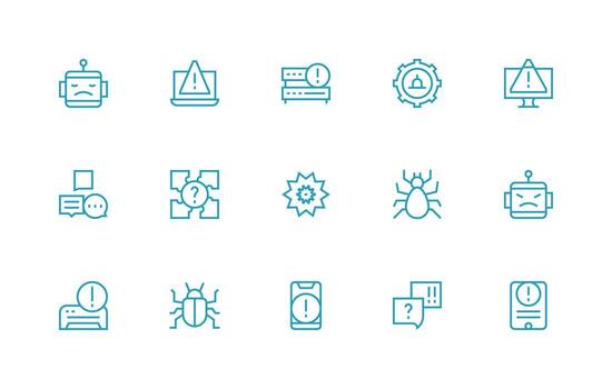 15 Icons for Issue in Regular Line Format UI-Ready Icon Collection vector