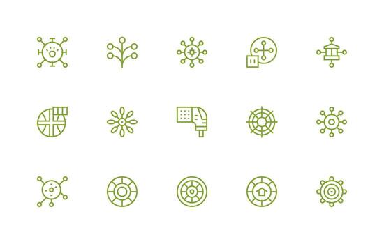 regular línea íconos desde cubo conjunto con 15 vectores completar icono haz para web diseño