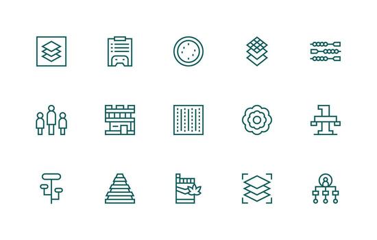 15 regular línea íconos para niveles gráficos organizado glifo íconos para rápido diseño vector