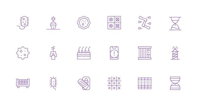 Minimal Line Icons from Cell Set with 18 Vectors Style Icon Set