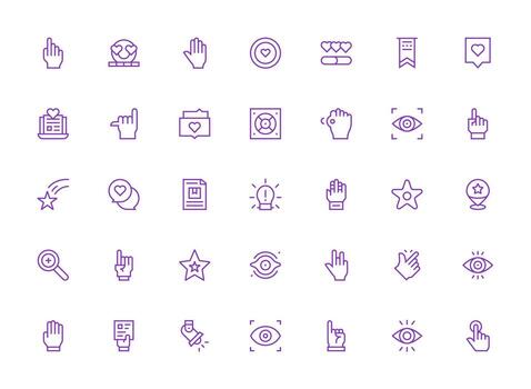 Regular Clean Line Icons from Highlight Set with 35 Vectors User Interface Icons for Digital Products