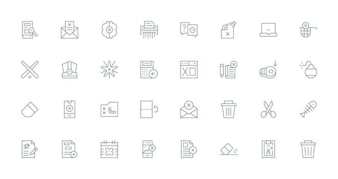 Thin Line Icons from Delete Set with 32 Vectors Modern Icon Set