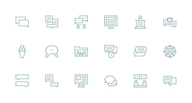 Forum including 18 Minimal Line Illustrations High-Resolution Icons for Any Platform vector