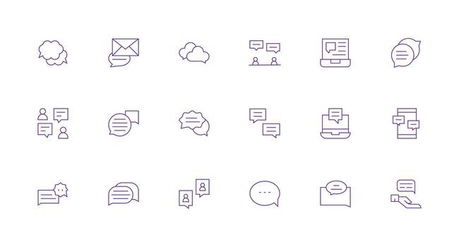 Reply featuring 18 Icons in Minimal Line Design Layout Icon Collection vector
