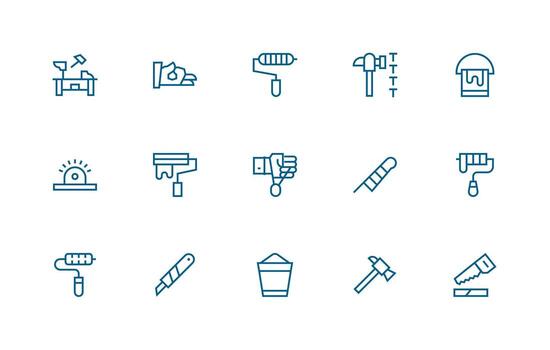 Diy Visual Pack containing 15 Regular Line Icons Core Icon Collection for Daily Tasks vector