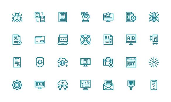 Application featuring 28 Icons in Bold Line Design Interface Icon Collection for Daily Projects vector
