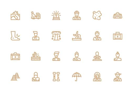 24 Icons for Accident in Thick Line Line Format UI and UX Focused Icon Collection vector