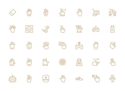 35 Icons for Command in Regular Clean Line Format Icon Pack for UI vector